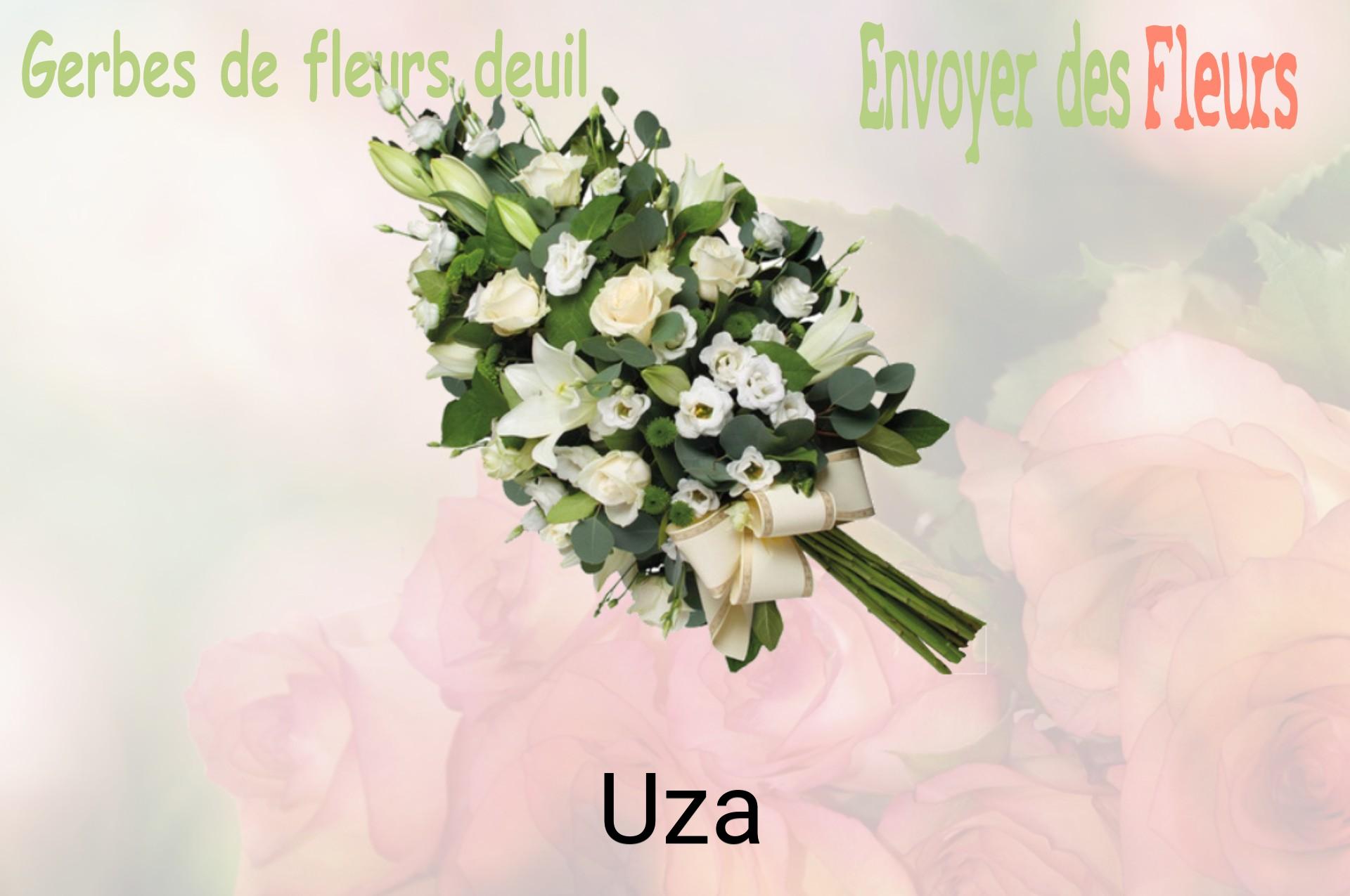 Gerbe de fleurs de deuil livrée à Uza
